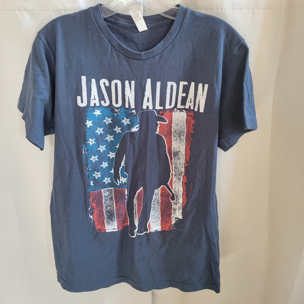Tultex Jason Aldean Mens T-Shirt Medium Try That In A Small Town Patriotic 21626